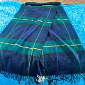 Plaid Blue and Green Scarf